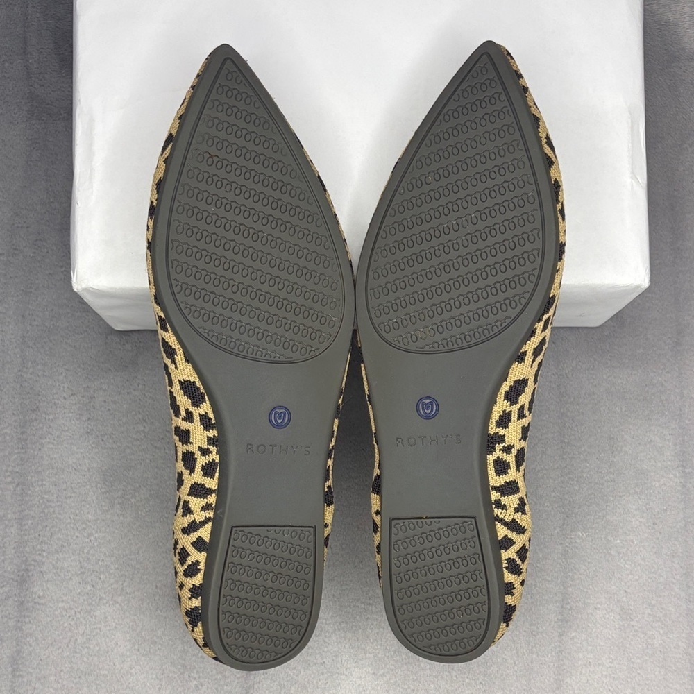 Rothy’s Leopard Print Pointed Flats Brown Black Knit Size 8 - Picture 7 of 9